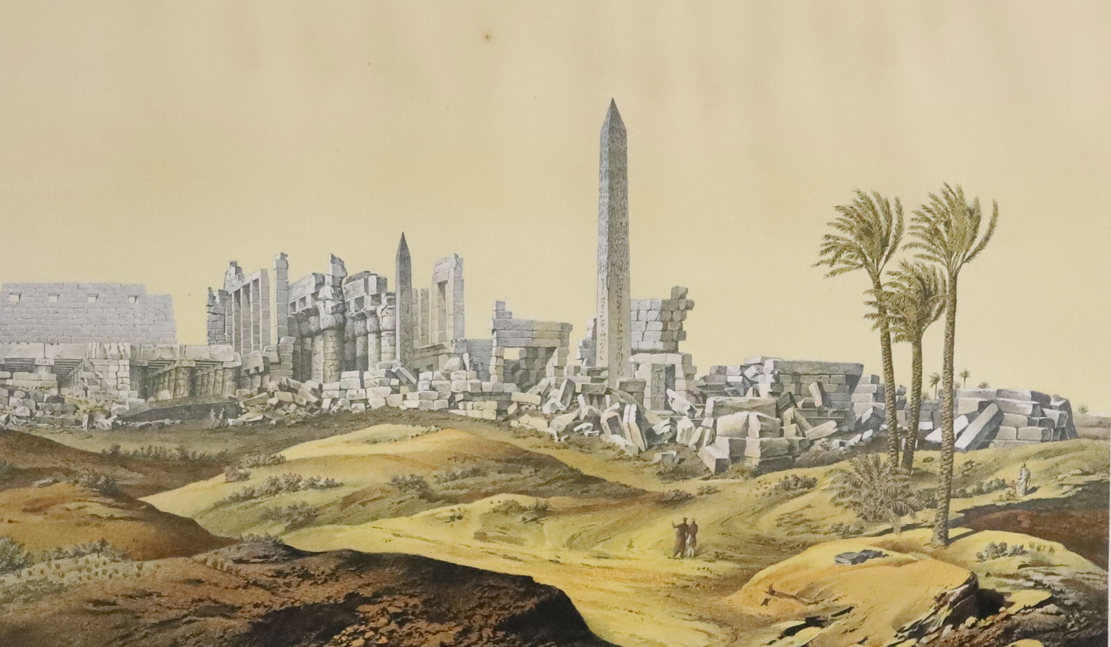 "THEBES", VINTAGE COLORED PRINT (1 of 7)