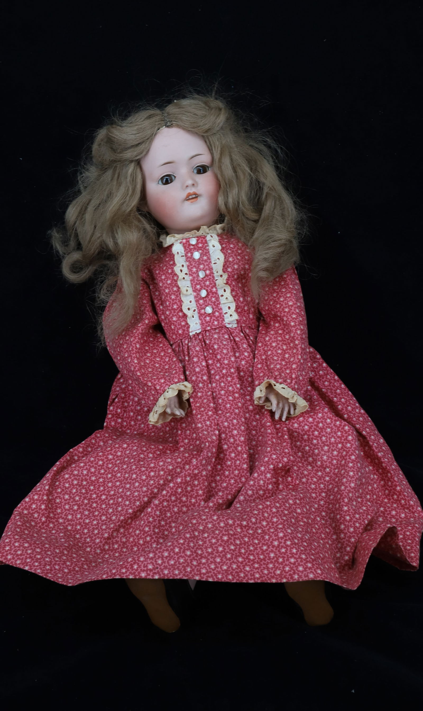 GERMAN PORCELAIN BISQUE HEAD DOLL (1 of 8)
