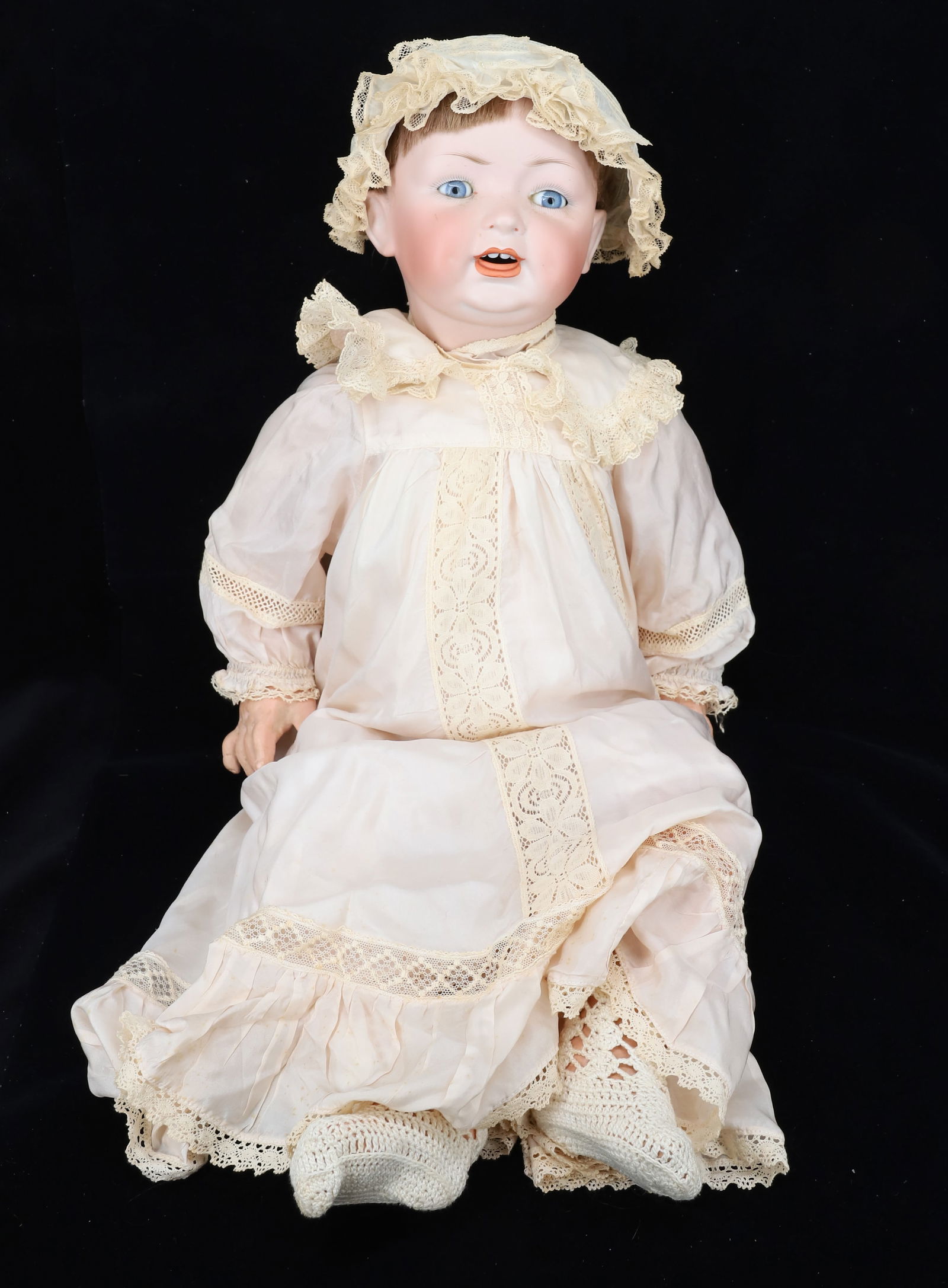 LARGE PORCELAIN BISQUE HEAD DOLL (1 of 10)