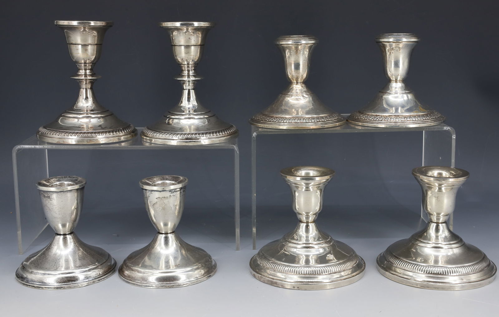 (8) STERLING SILVER WEIGHTED CANDLE HOLDERS (1 of 5)