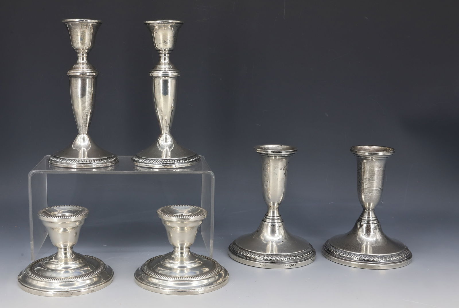 (6) STERLING SILVER WEIGHTED CANDLESTICKS (1 of 4)