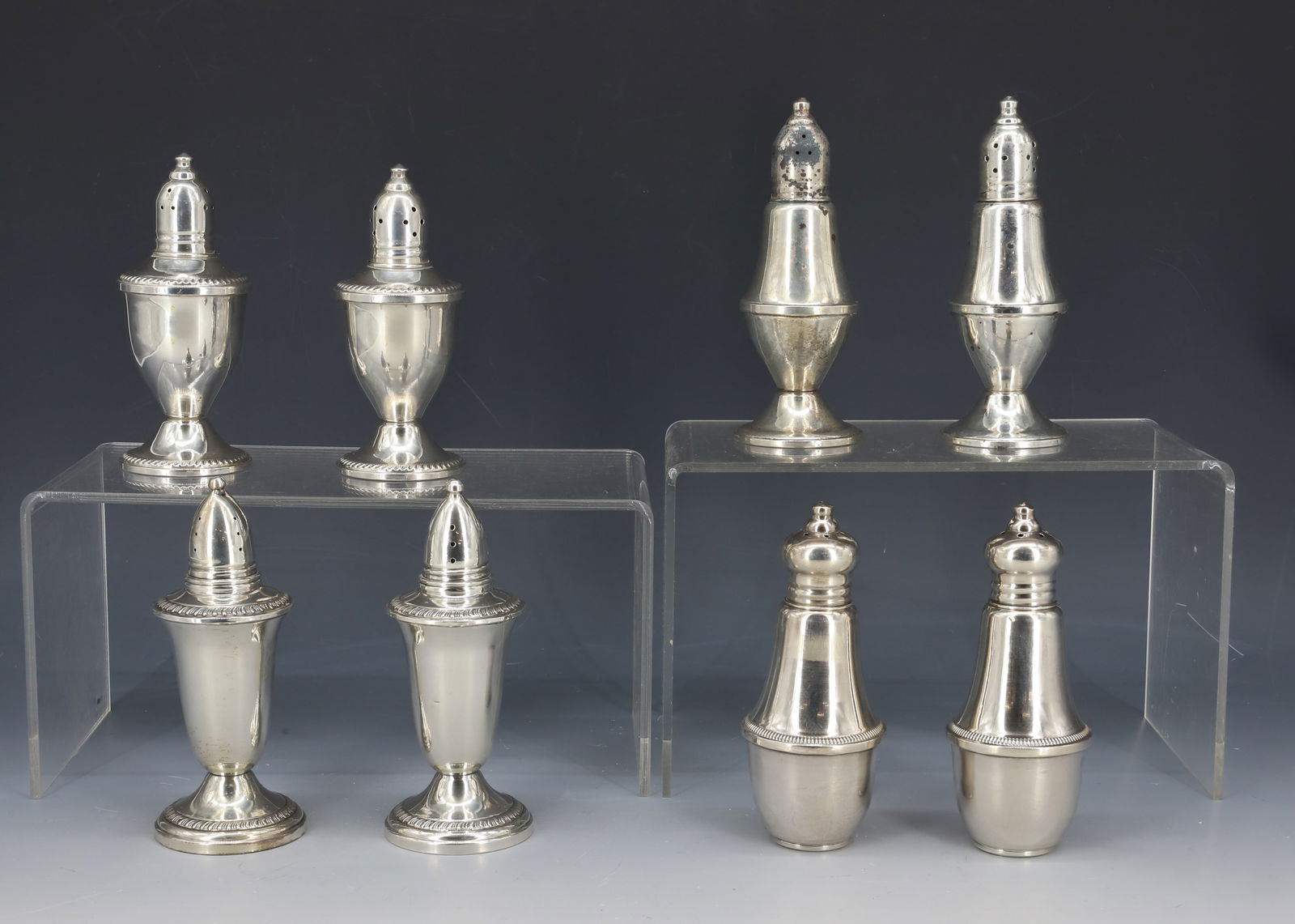 (8) STERLING SILVER WEIGHTED SALT/PEPPER SHAKERS (1 of 5)