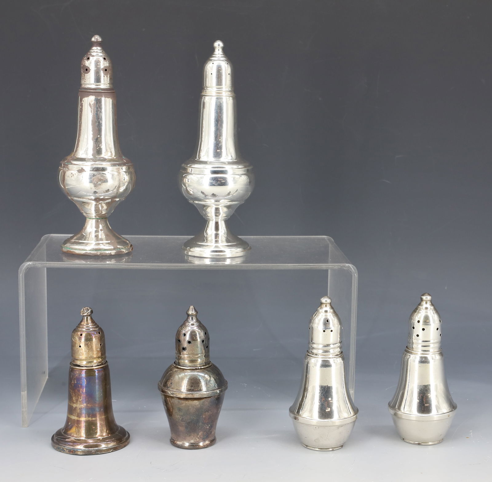 (6) STERLING SILVER WEIGHTED SALT/PEPPERS SHAKERS (1 of 5)