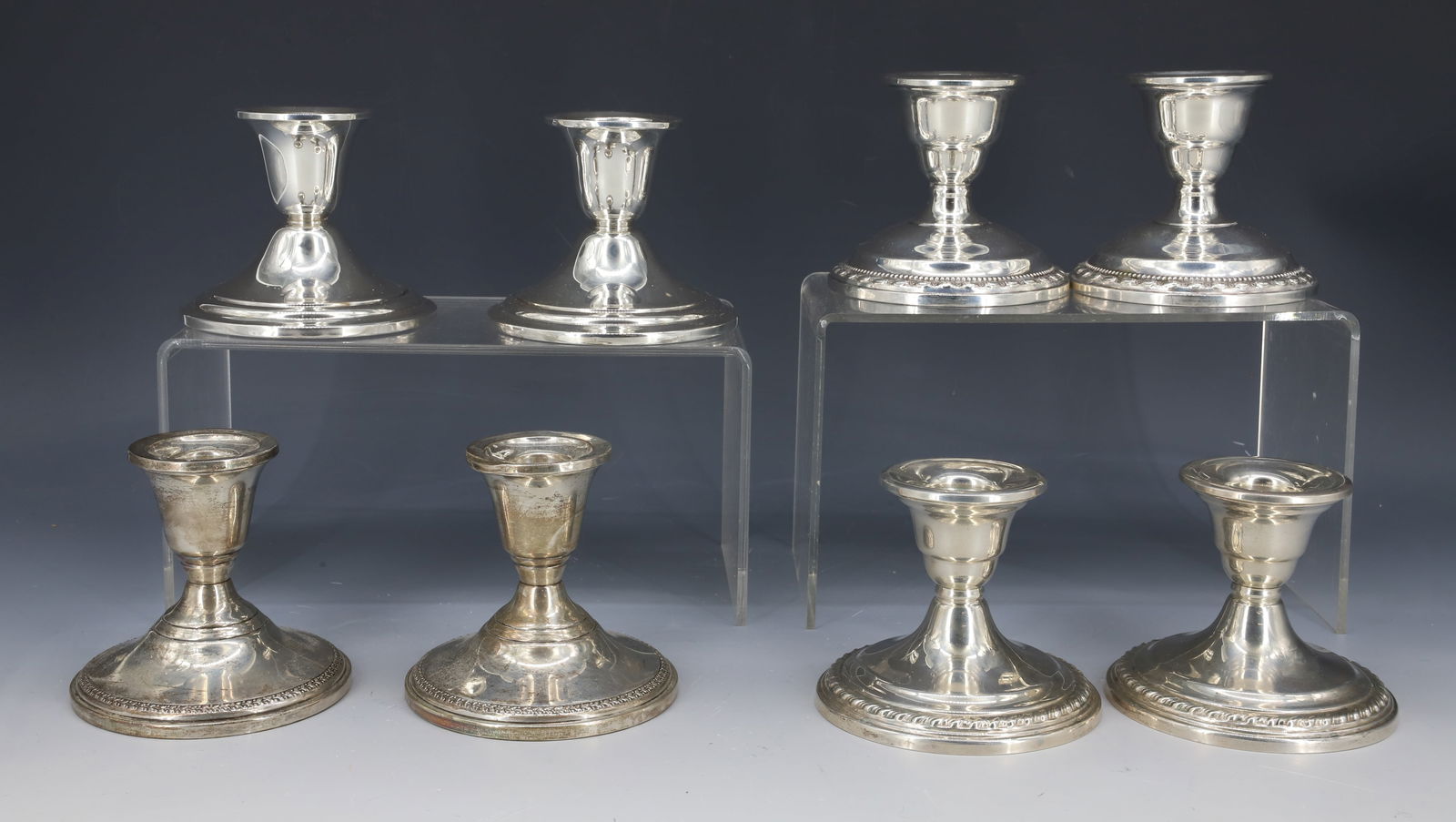 (8) STERLING SILVER WEIGHTED CANDLE HOLDERS (1 of 5)