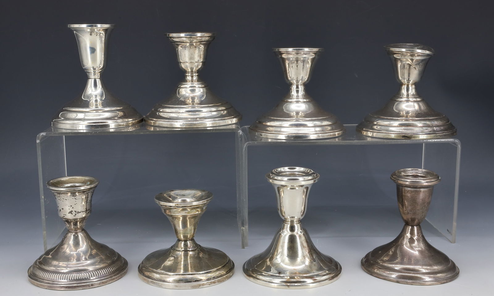 (8) STERLING SILVER WEIGHTED CANDLE HOLDERS (1 of 6)