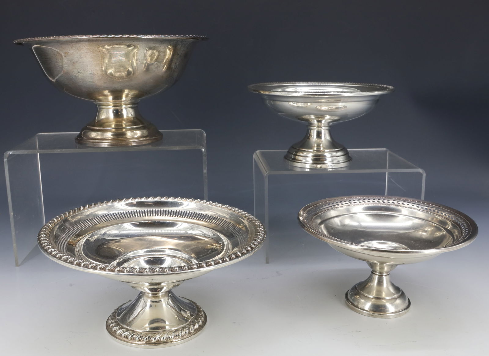 (4) STERLING SILVER WEIGHTED BASES COMPOTES (1 of 6)