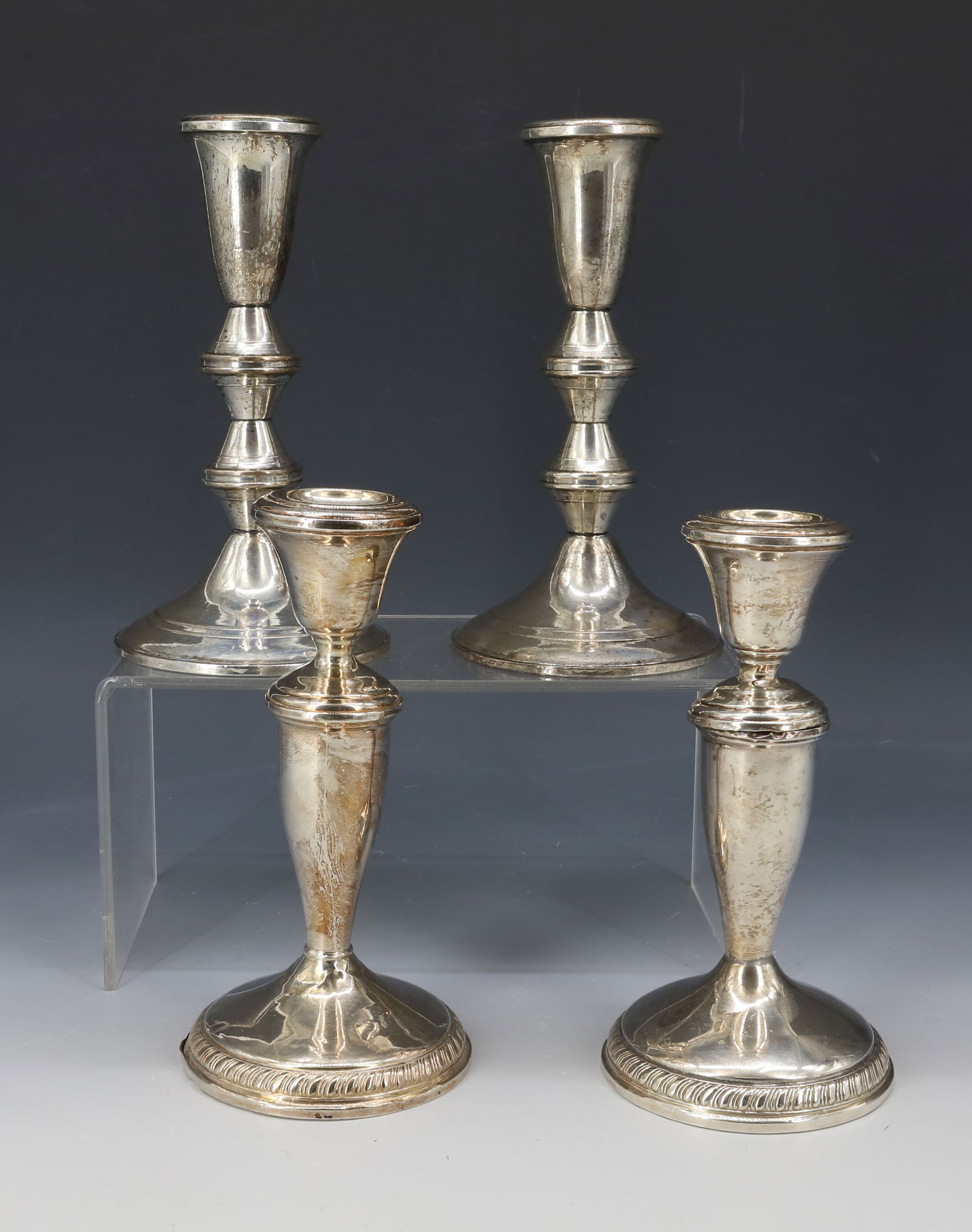 (4) STERLING SILVER WEIGHTED CANDLESTICKS (1 of 3)