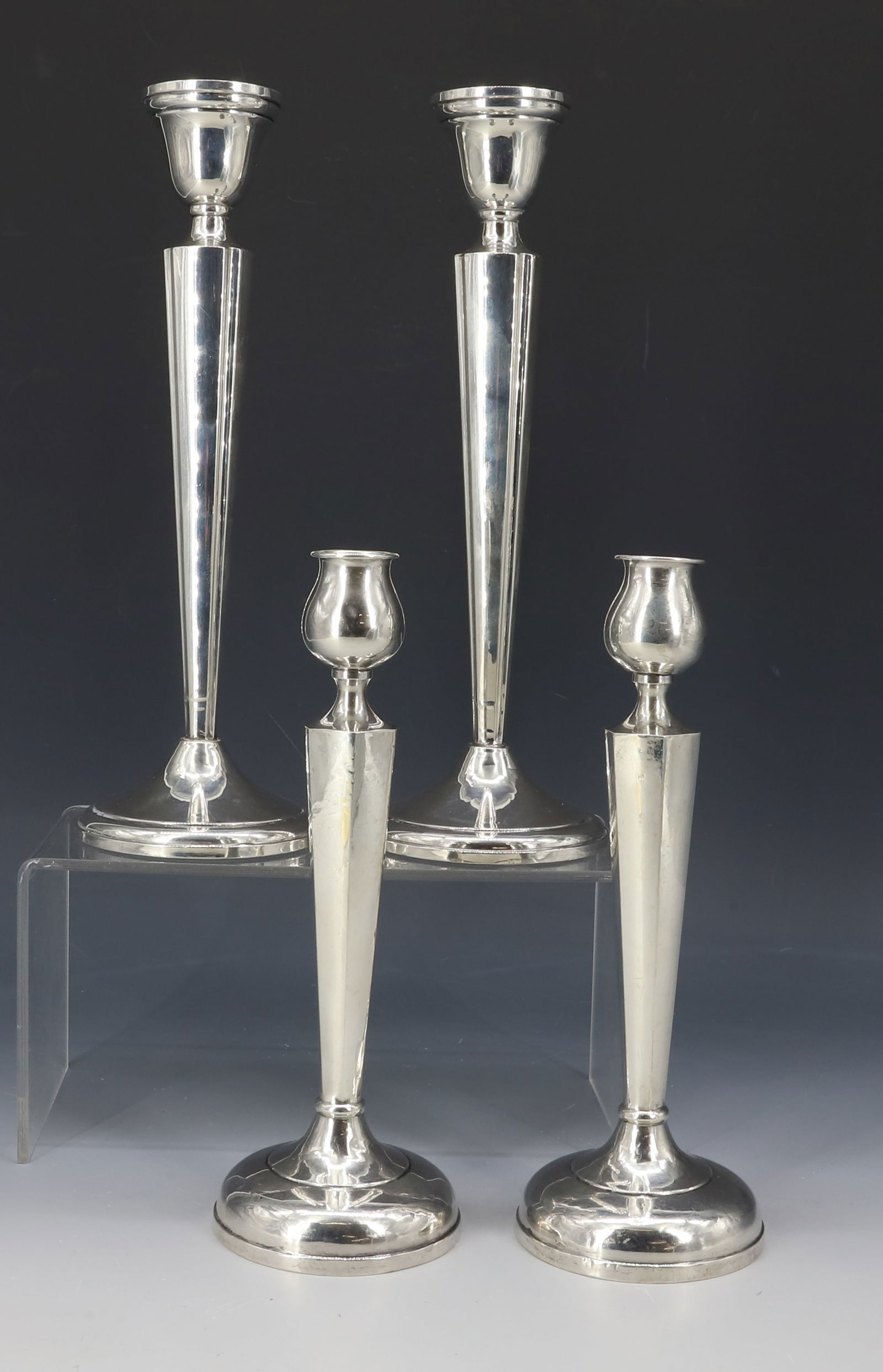 (4) STERLING SILVER WEIGHTED CANDLESTICKS/CANDELABRA (1 of 3)