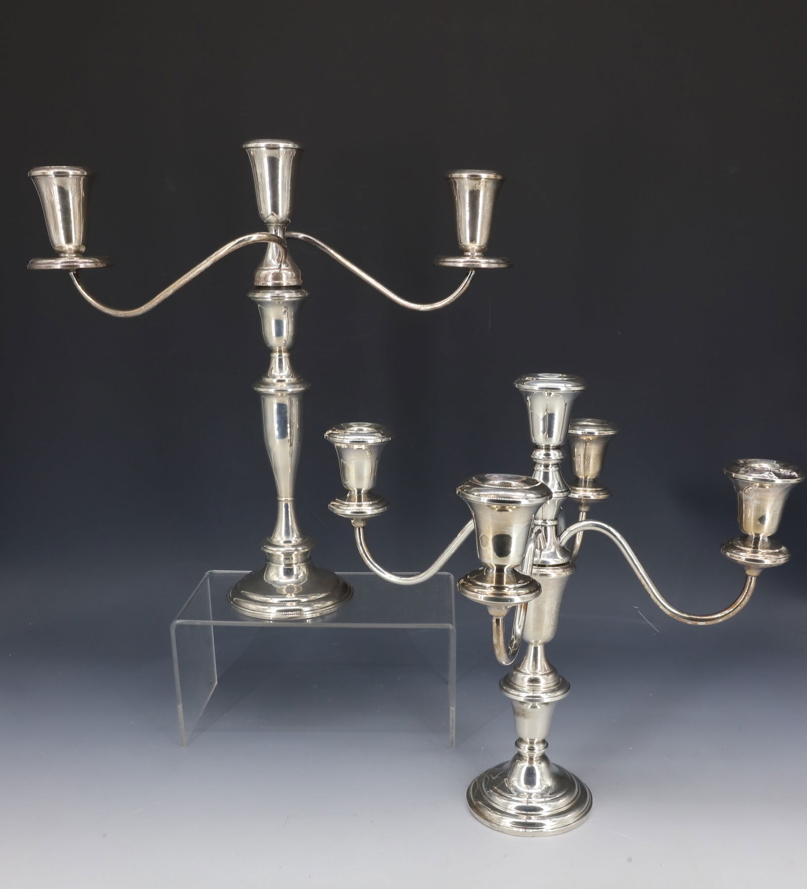 (2) STERLING SILVER WEIGHTED CANDELABRA (1 of 3)