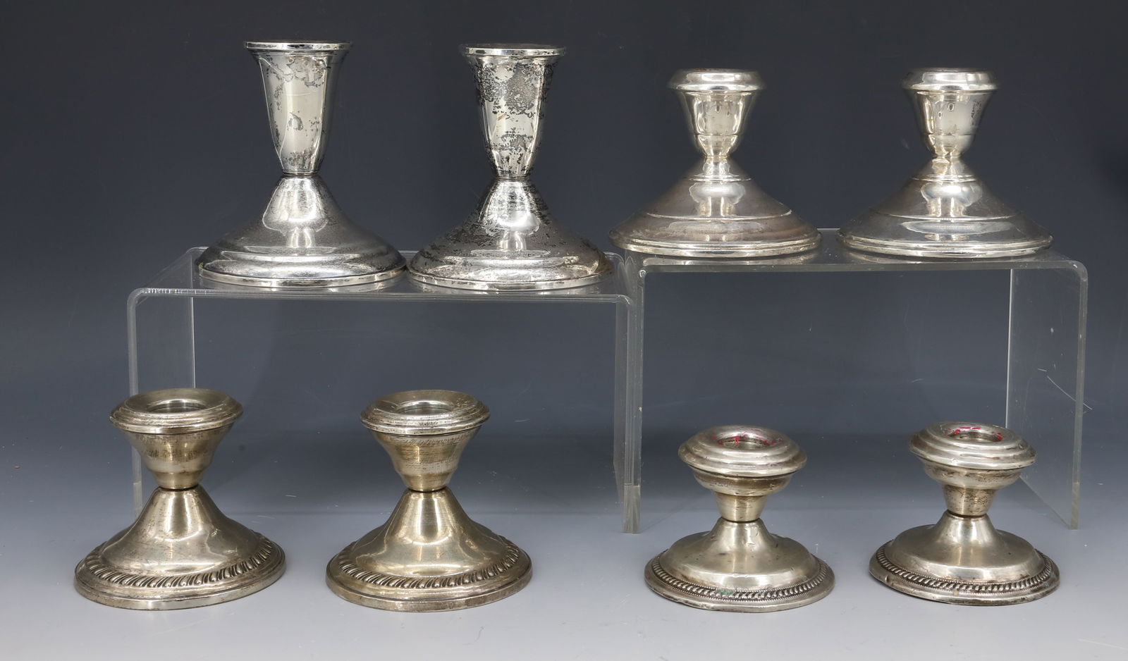 (8) STERLING SILVER WEIGHTED CANDLE HOLDERS (1 of 5)