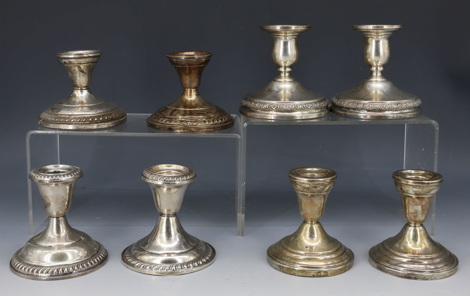 (8) STERLING SILVER WEIGHTED CANDLE HOLDERS (1 of 4)