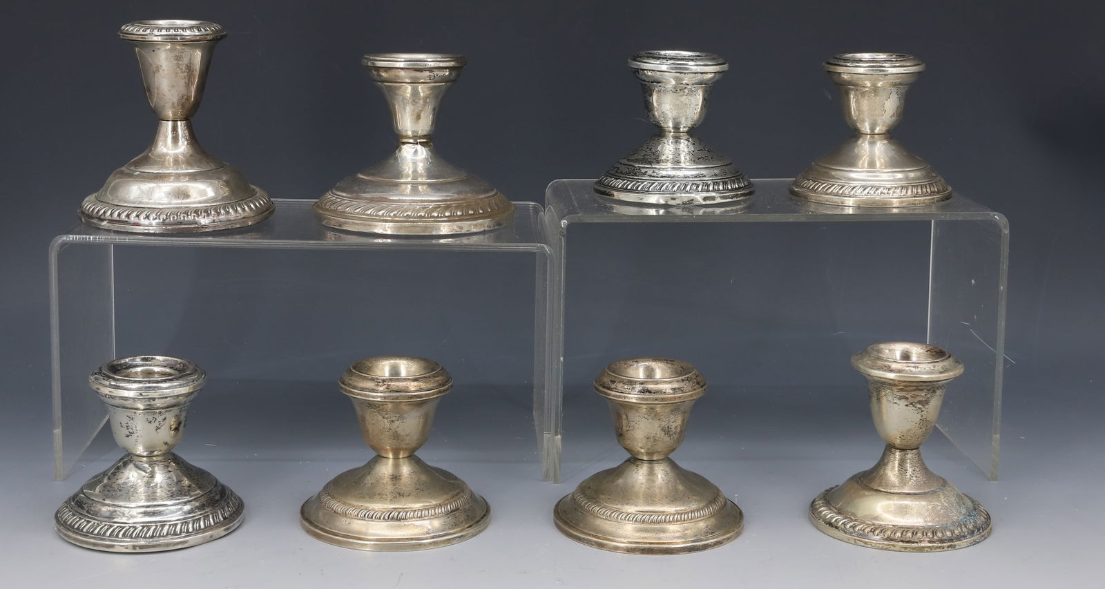 (8) STERLING SILVER WEIGHTED CANDLEHOLDERS (1 of 5)