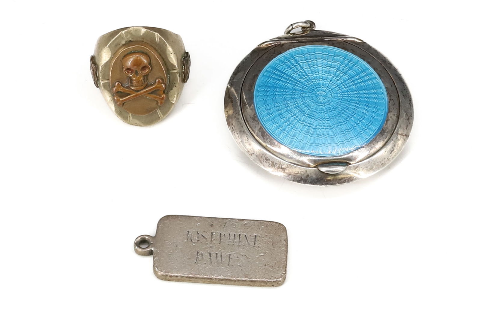 STERLING SILVER ENAMEL COMPACT (1 of 5)