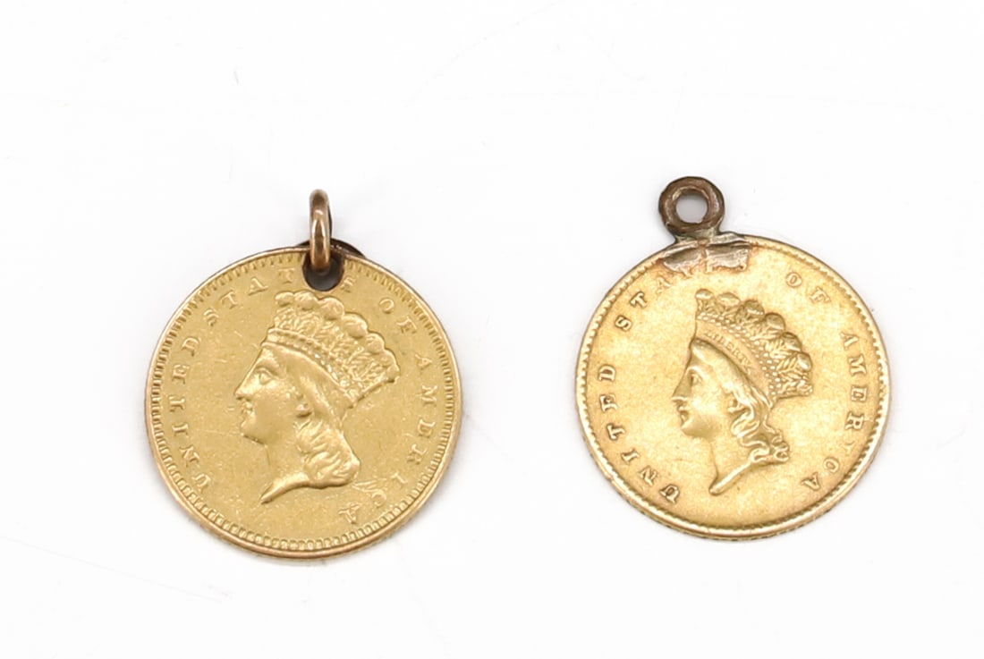 (2) ONE DOLLAR GOLD COINS (1 of 2)