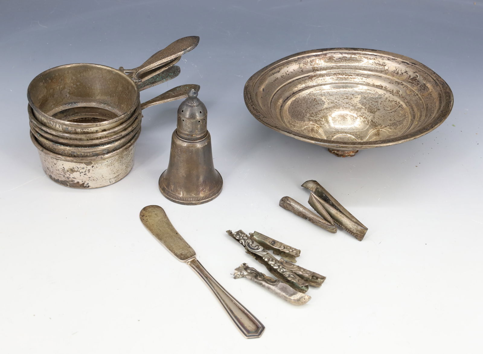 STERLING SILVER HAMMERED RAMEKIN BASES LOT (1 of 2)