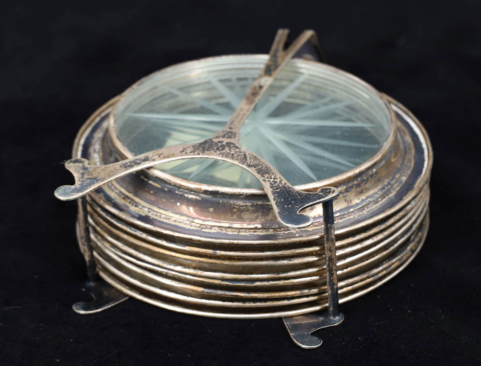 STERLING SILVER COASTER SET - 3