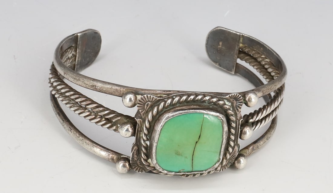 (2) NATIVE AMERICAN SILVER CUFFS - 3