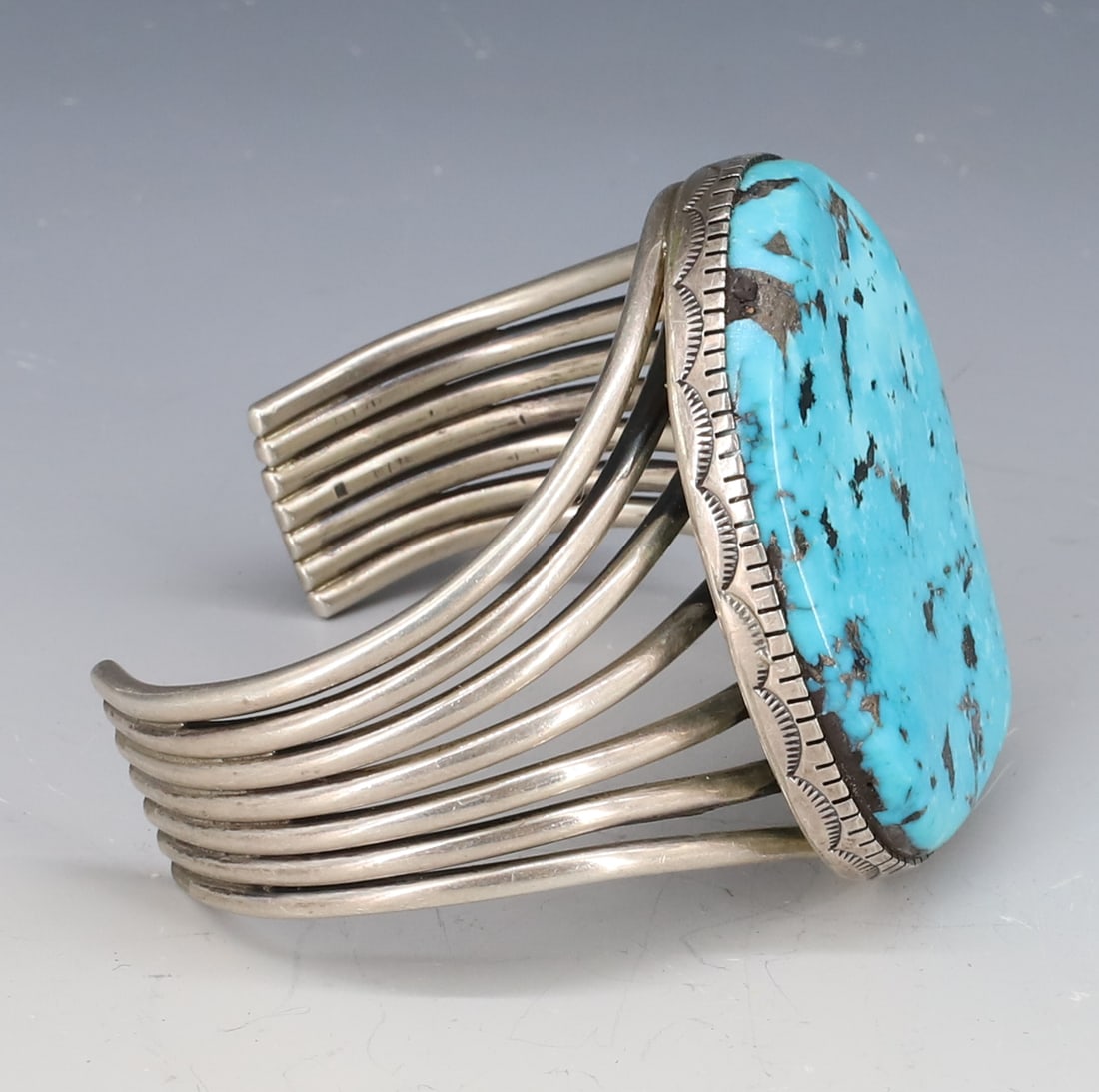 STERLING SILVER NATIVE AMERICAN TURQUOISE CUFF - 2