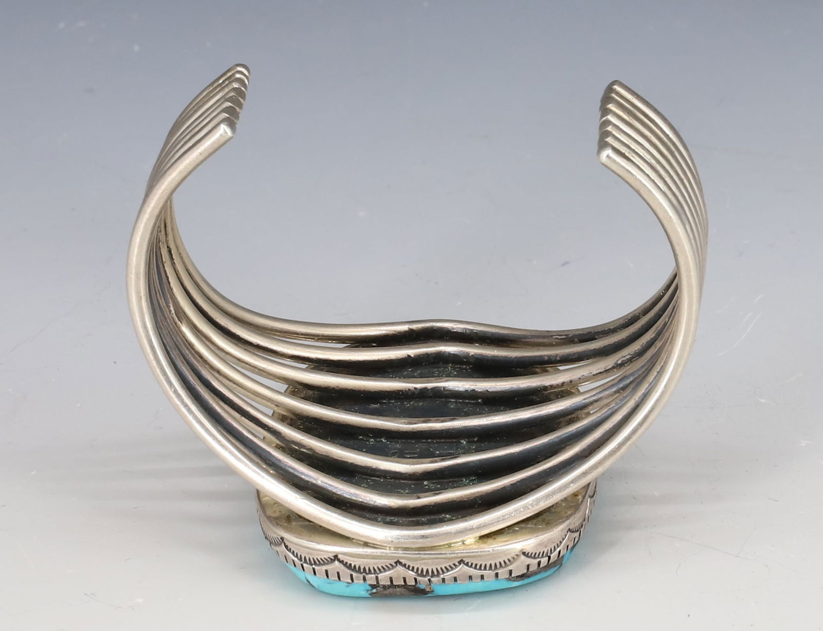 STERLING SILVER NATIVE AMERICAN TURQUOISE CUFF - 5