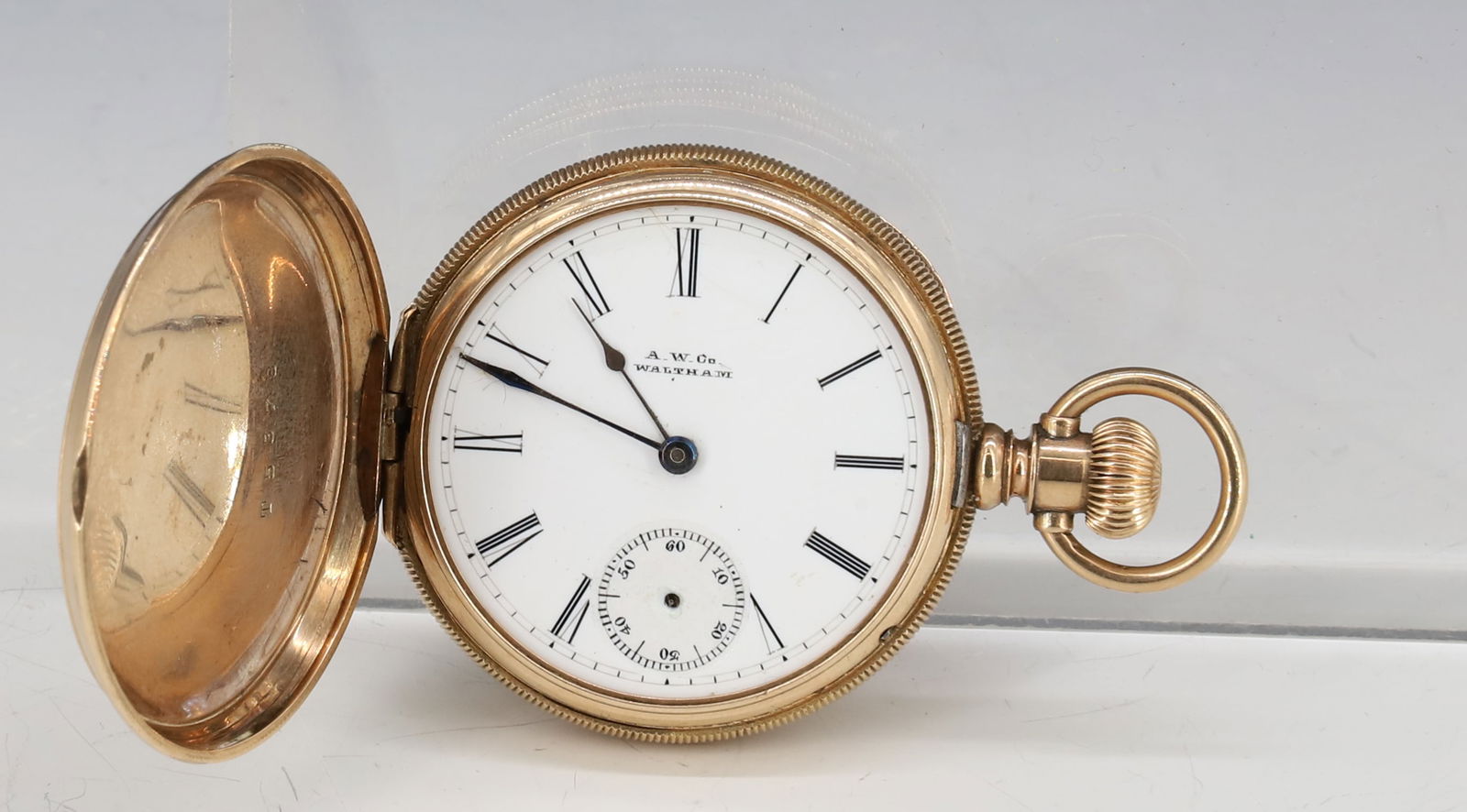 10K WALTHAM SEASIDE POCKET WATCH (1 of 6)