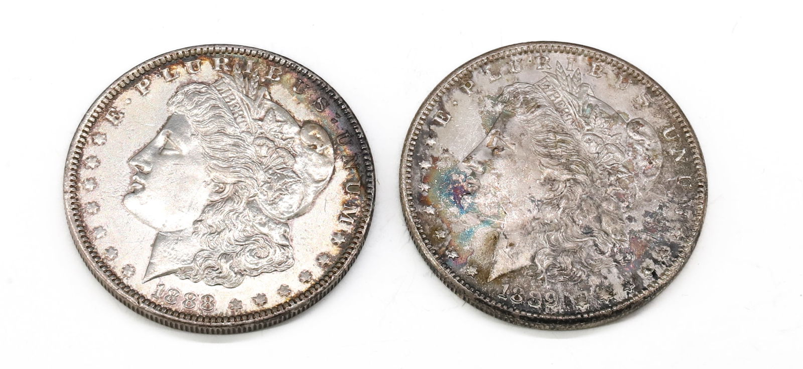 (2) MORGAN DOLLARS: 1889 AND 1888 PLEASE READ CAREFULLY - SINCE THIS IS A COIN SALE PLEASE NOTE. ITEMS MUST BE PAID FOR THROUGH LIVE AUCTIONEERS OR WITH CASH OR CHECK IN PERSON - Terms for Purchasing and Shipping of
