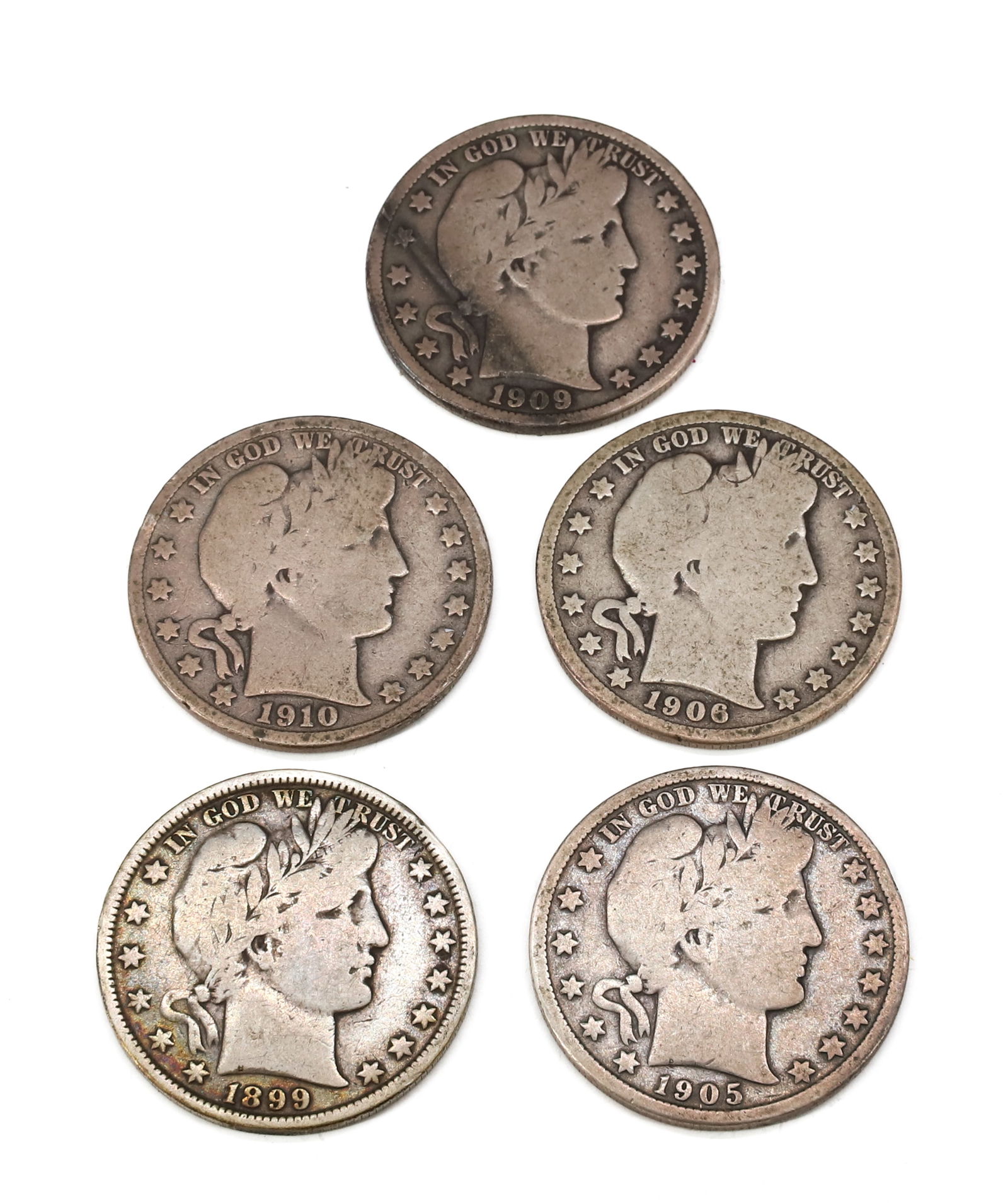 (5) BARBER HALF DOLLARS (1 of 4)