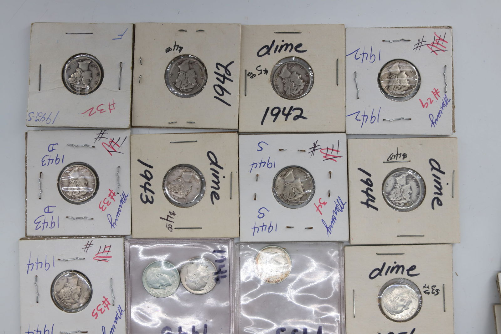 (28) VARIOUS SILVER DIMES - 3