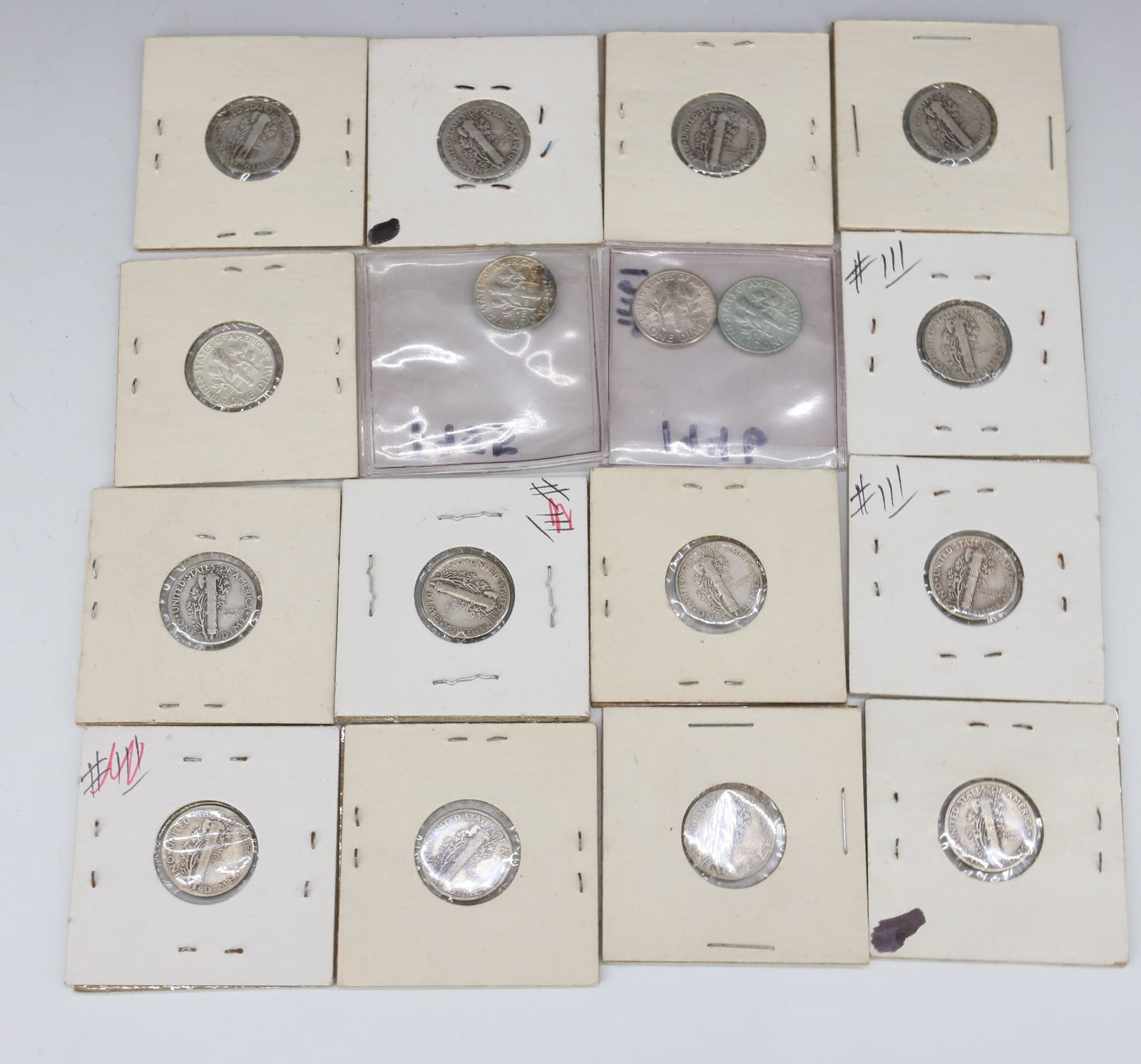 (28) VARIOUS SILVER DIMES - 4