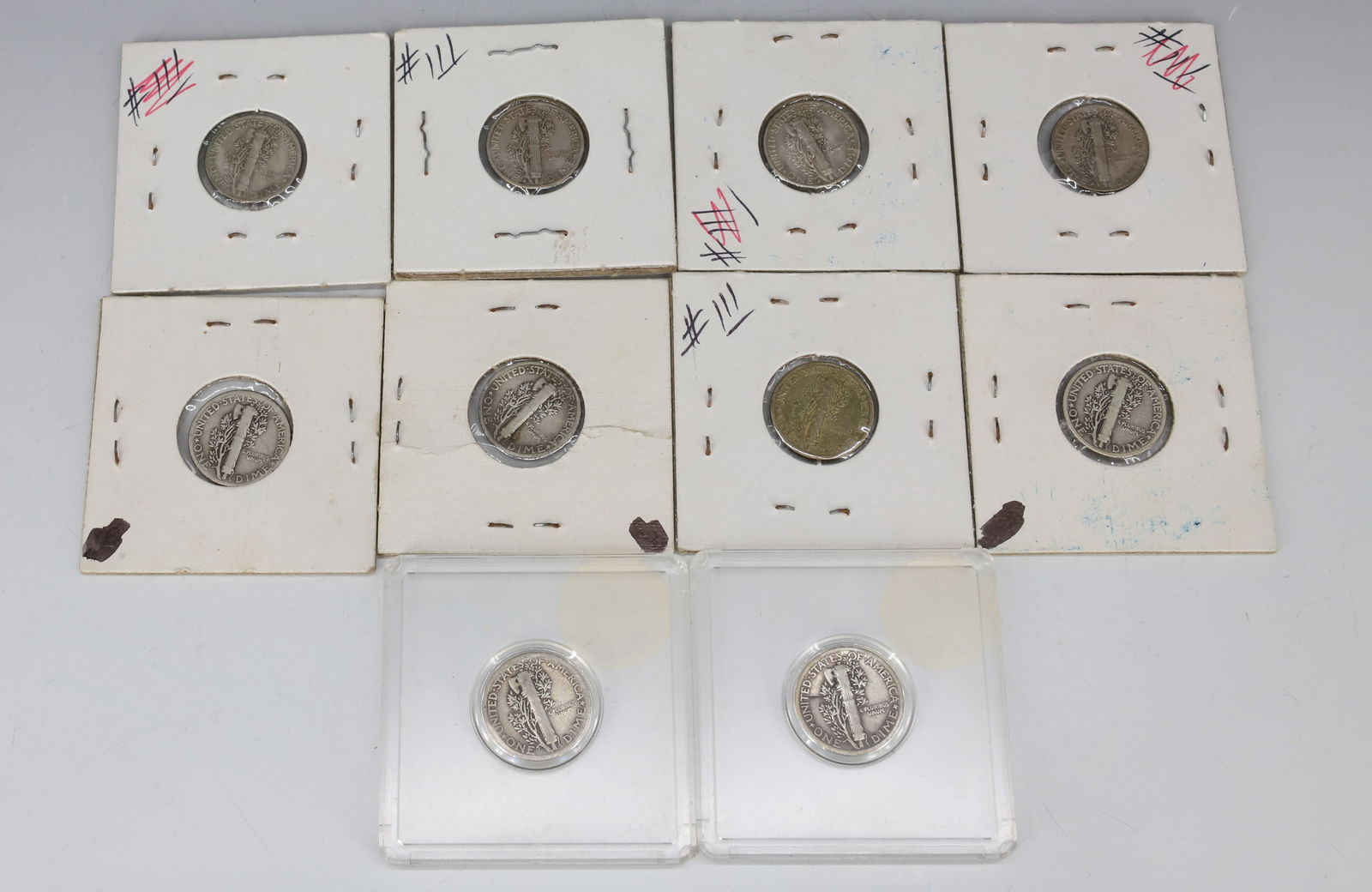 (28) VARIOUS SILVER DIMES - 6