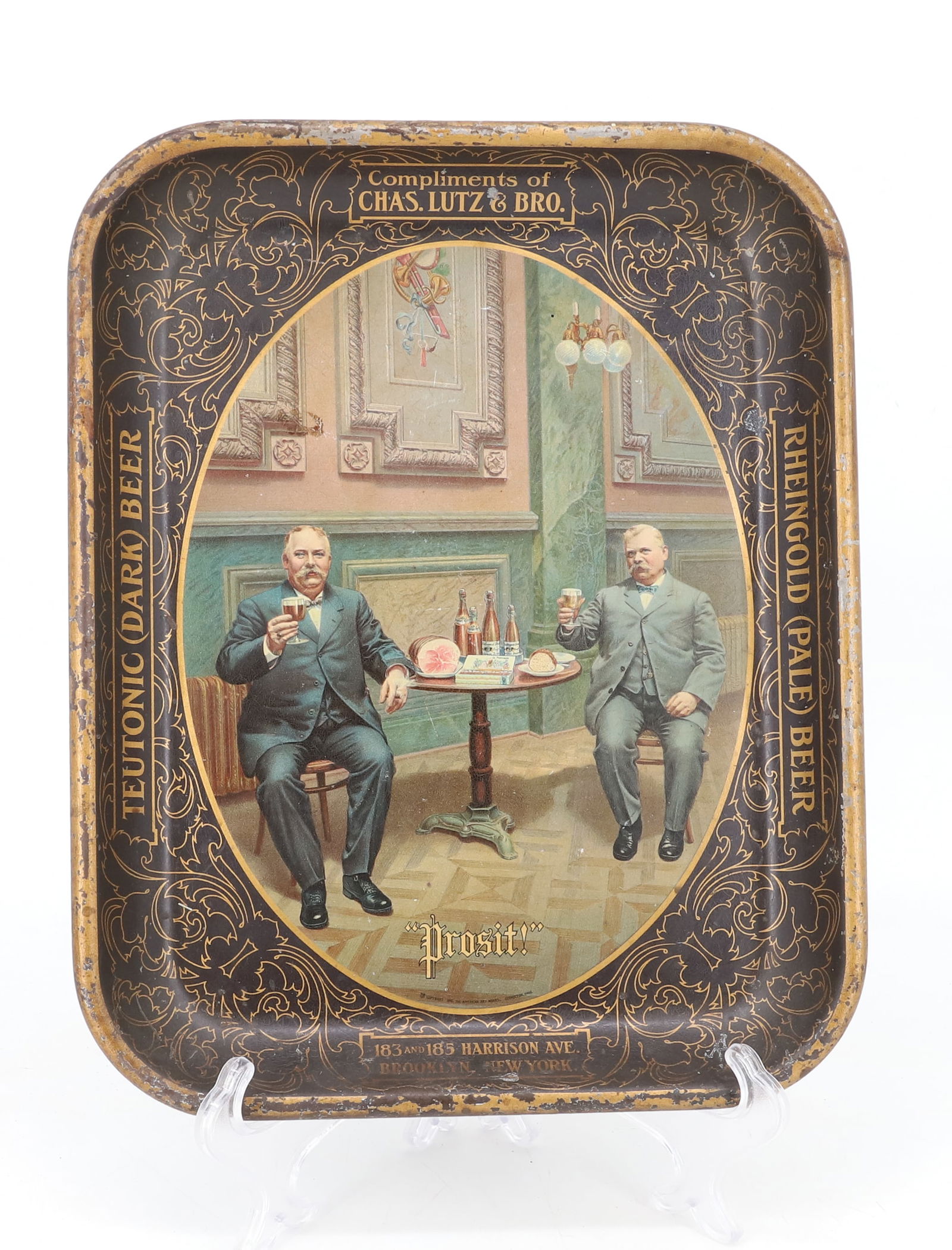CHAS. LUTZ & BRO. ADVERTISING BEER TRAY (1 of 3)
