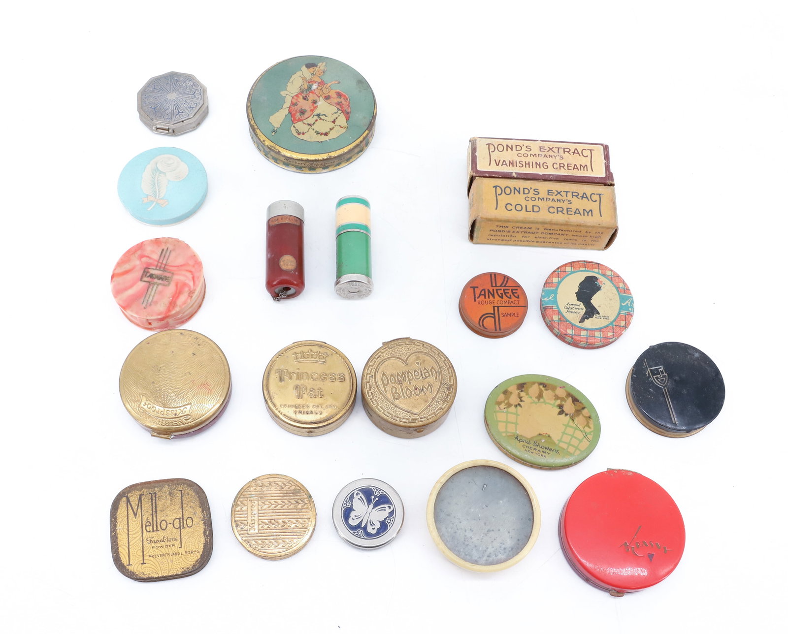 LOT OF VINTAGE MAKE-UP TINS (1 of 6)