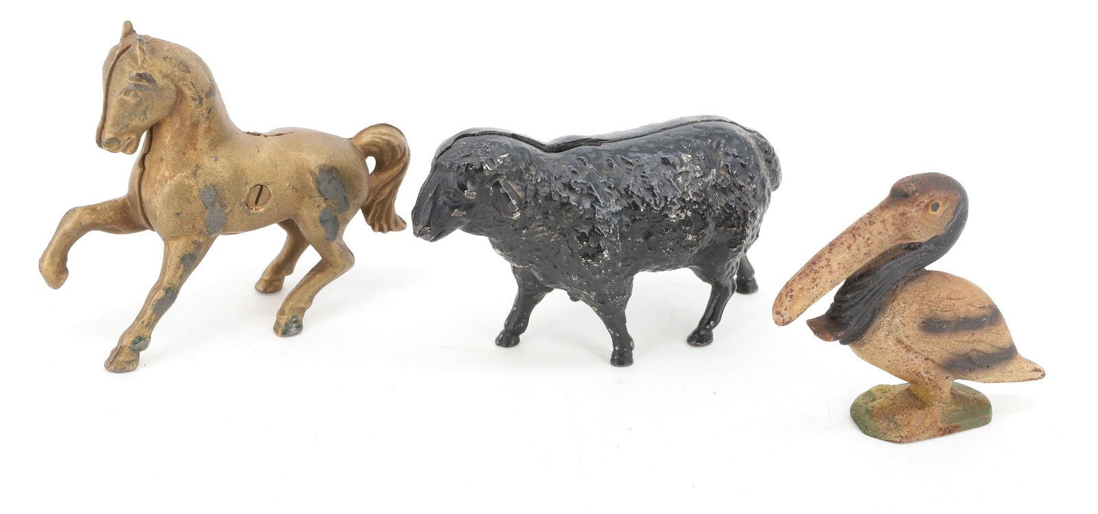 LOT OF CAST IRON BANKS AND BOTTLE OPENER (1 of 4)