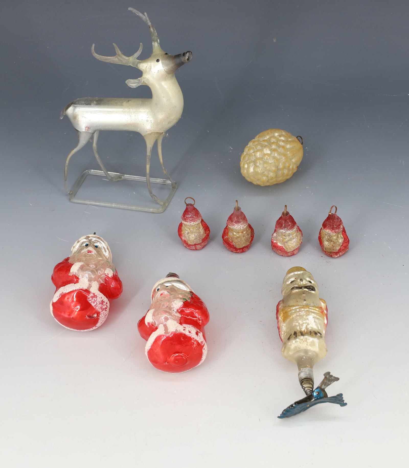 LOT OF VINTAGE MERCURY GLASS CHRISTMAS ORNAMENTS (1 of 6)