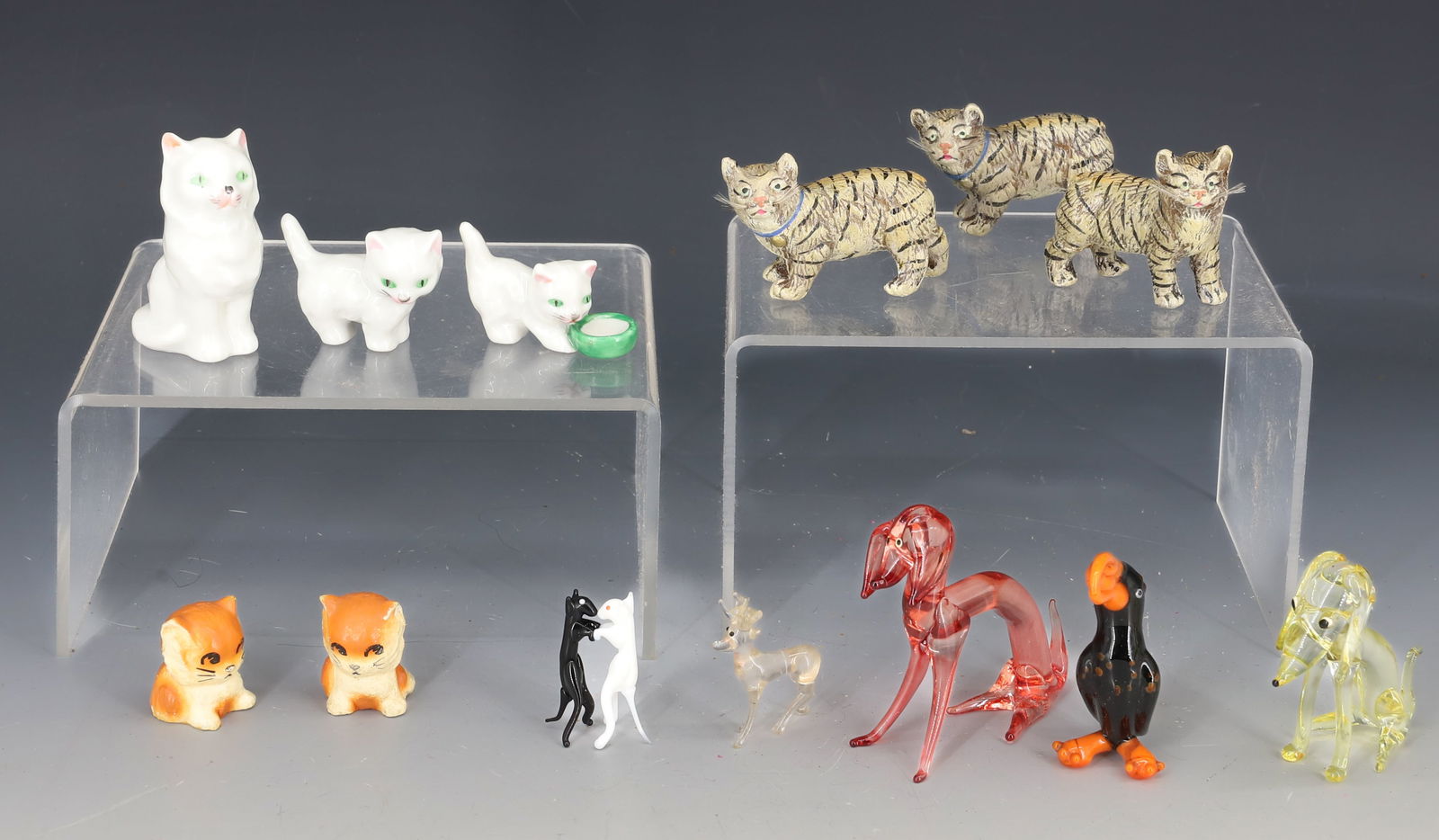 GLASS AND BISQUE MINIATURE ANIMALS (1 of 5)