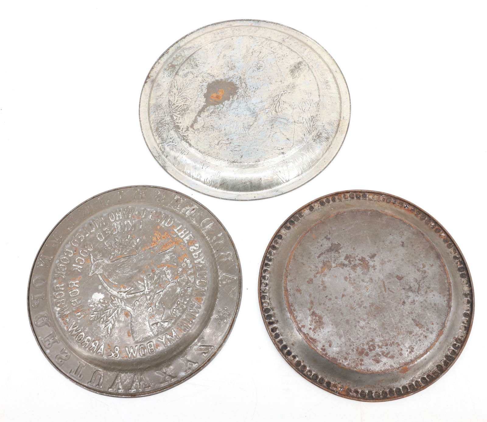 (3) TIN ABC PLATES - 5