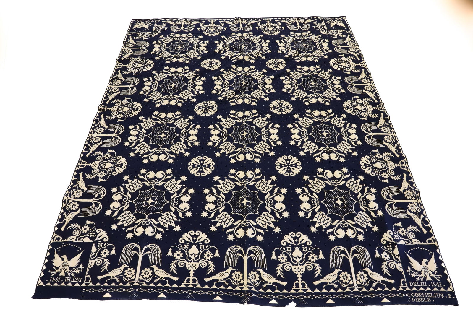 19TH C. DELHI, NY SUMMER/WINTER COVERLET (1 of 6)