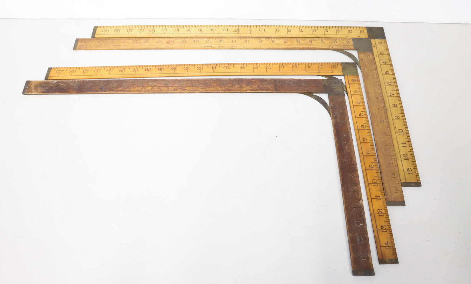 (4) BOXWOOD SQUARE RULERS (1 of 4)