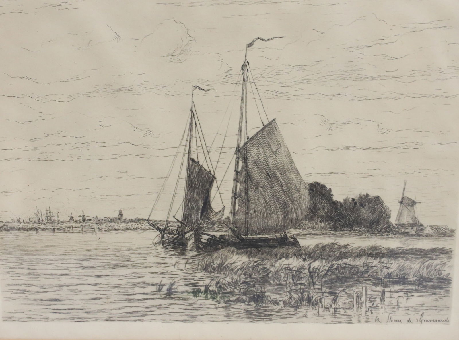 FRAMED ETCHING AND ENGRAVING - 2