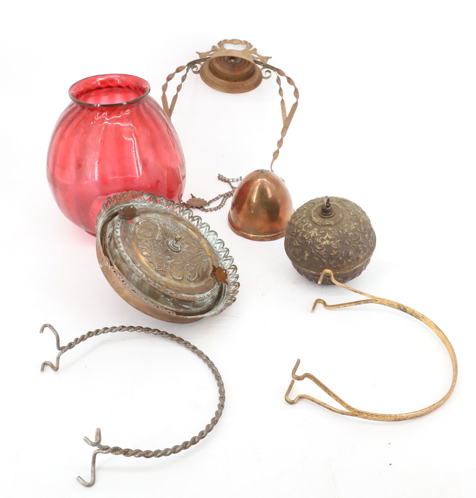 LOT OF HANGING LAMP PARTS (1 of 5)