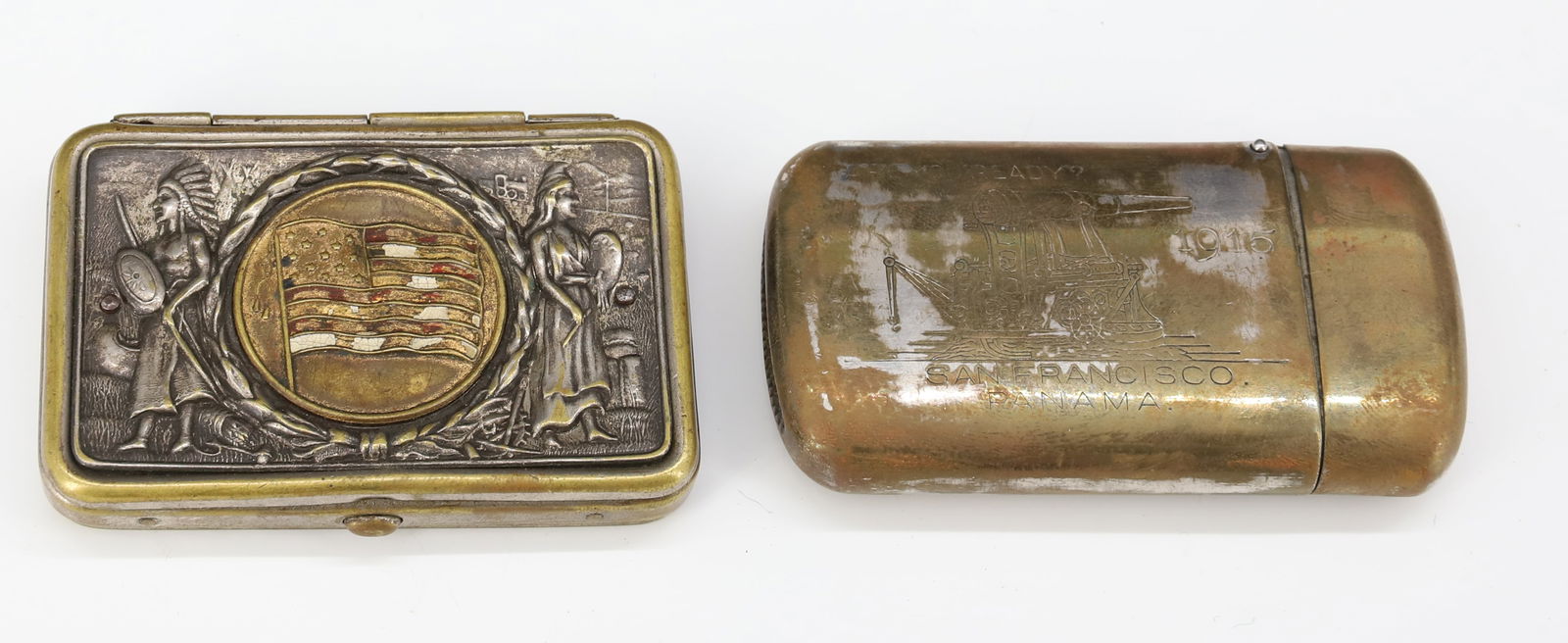 (2) ANTIQUE MATCH SAFES (1 of 5)