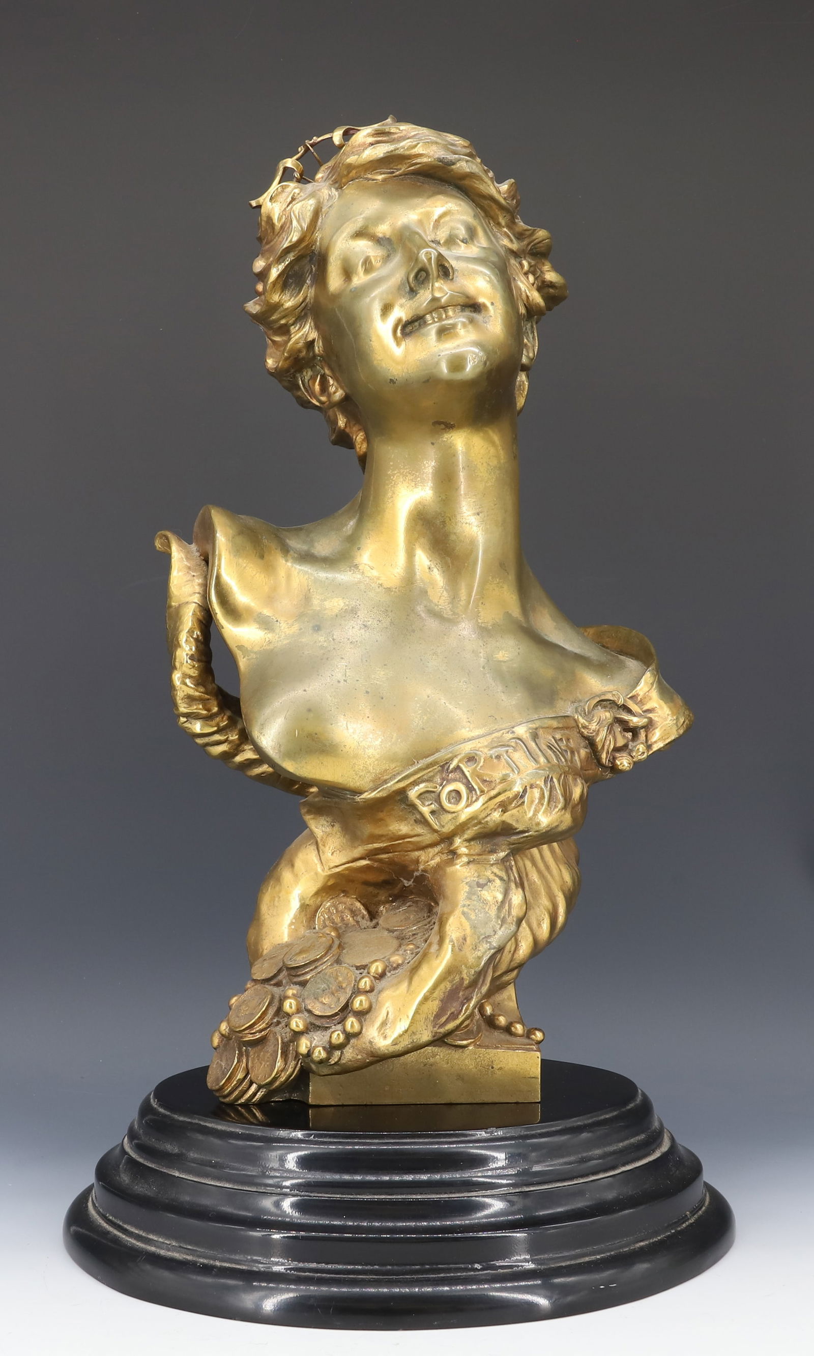 BRONZE BUST "FORTUNA" AFTER FRANCOIS PICQUEMAL (1 of 8)