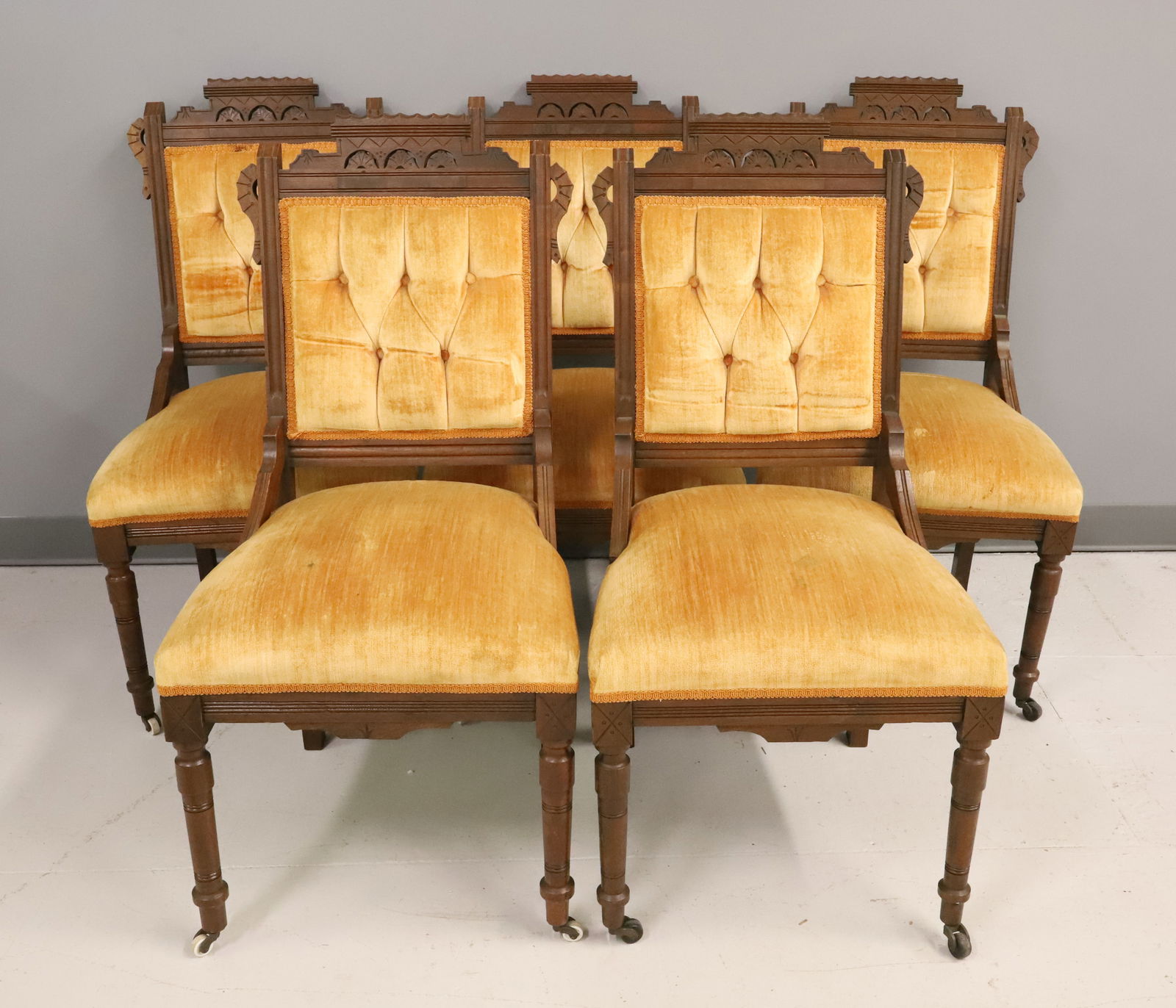 (5) UPHOLSTERED VICTORIAN CHAIRS (1 of 6)