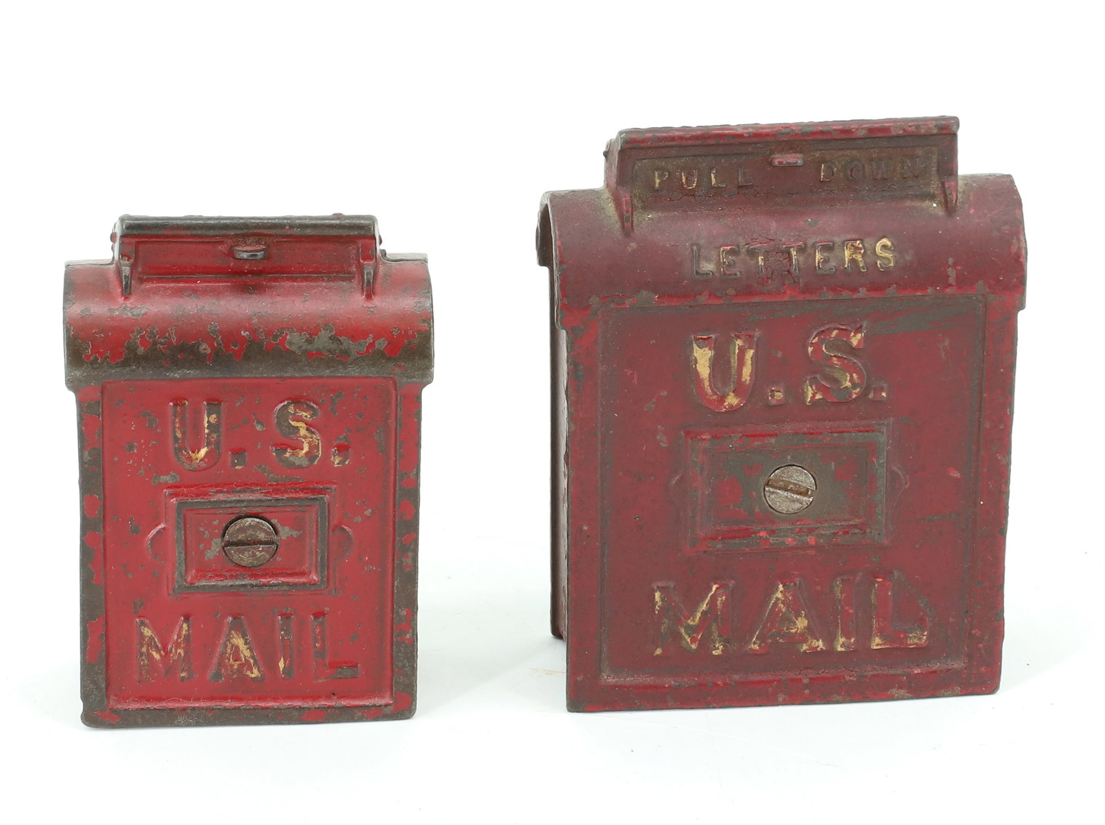 (2) CAST IRON "U.S. MAIL" BANKS (1 of 5)