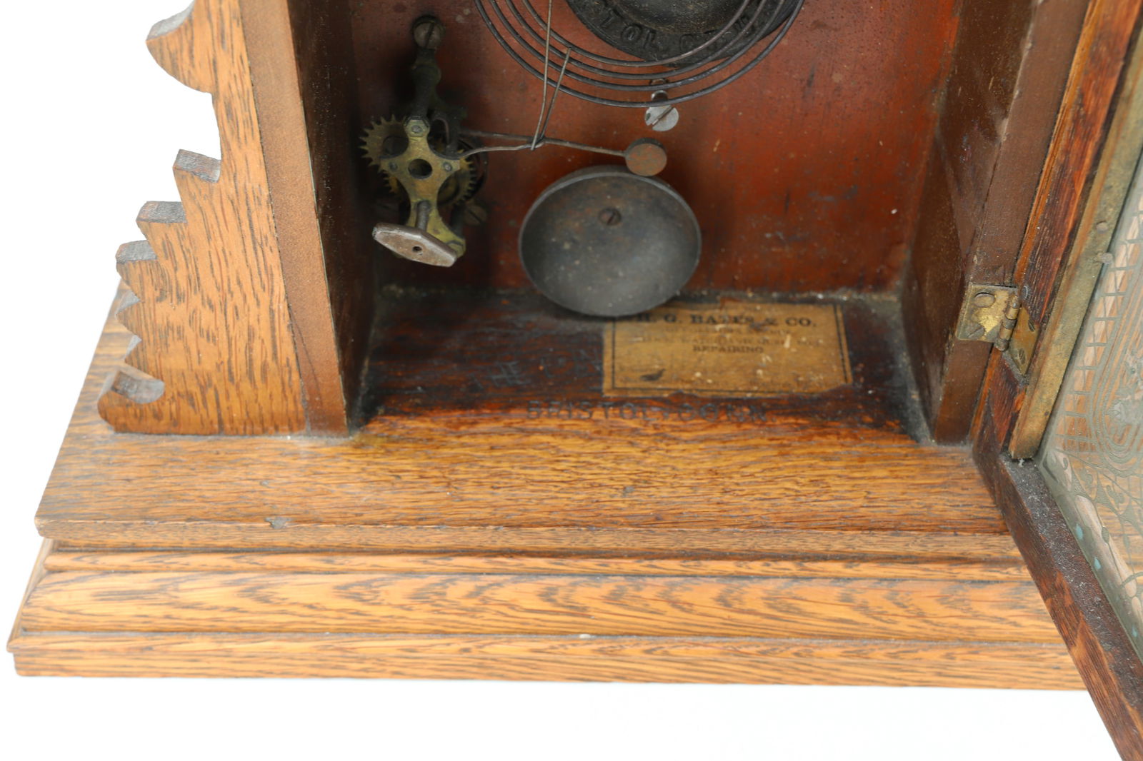 VICTORIAN OAK GINGERBREAD CLOCK - 3