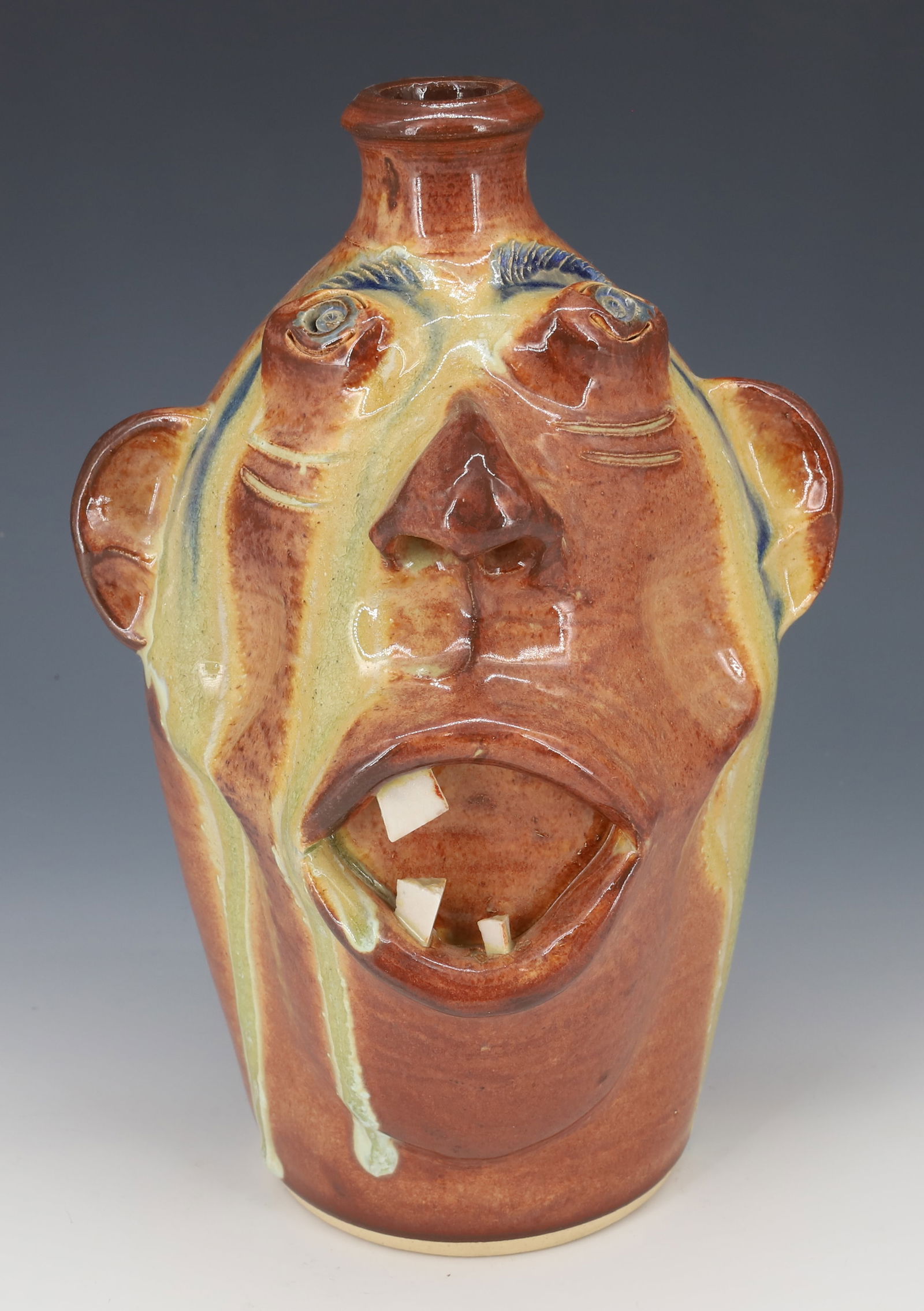 EVAN "E.J." KING POTTERY FACE JUG (1 of 6)