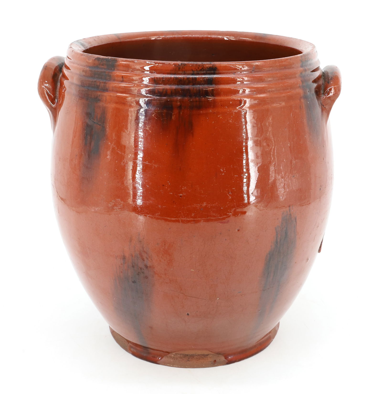 OVOID REDWARE POTTERY CROCK (1 of 6)