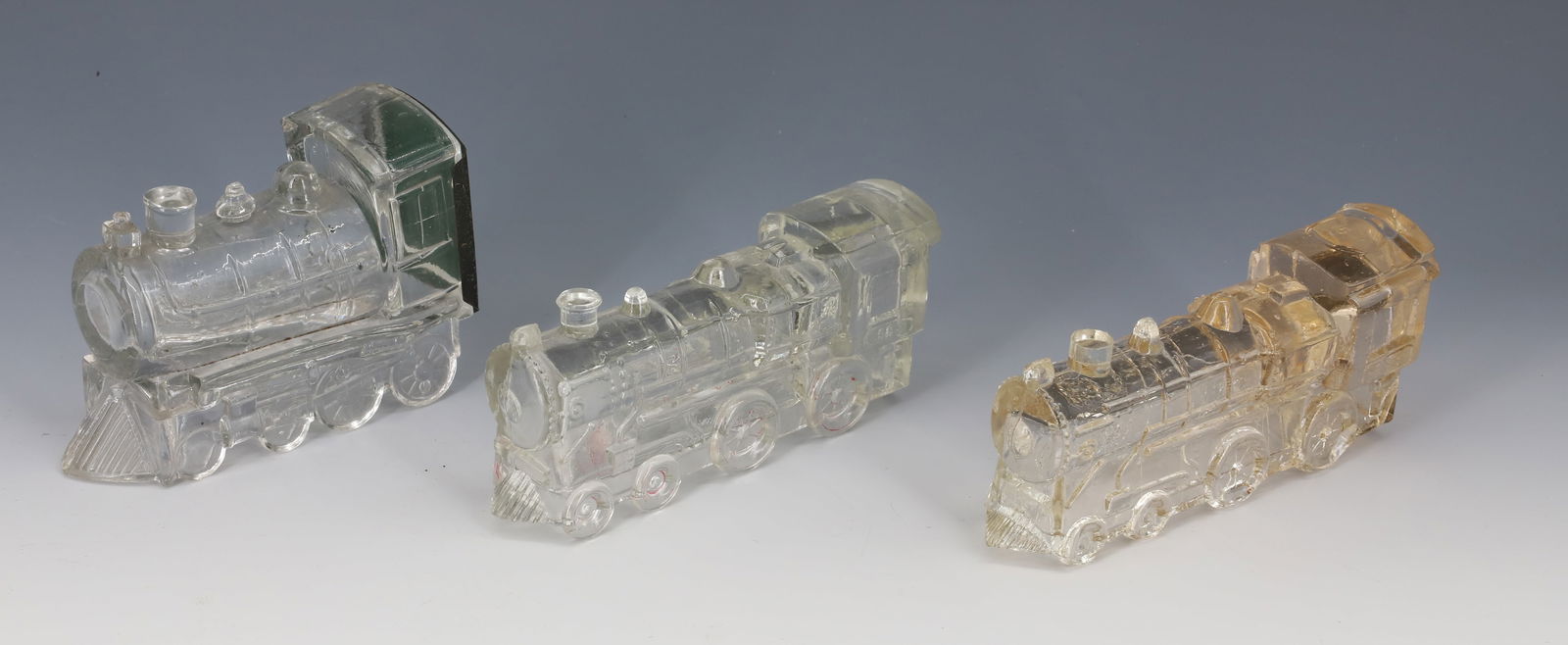 (3) GLASS TRAIN CANDY CONTAINERS (1 of 3)