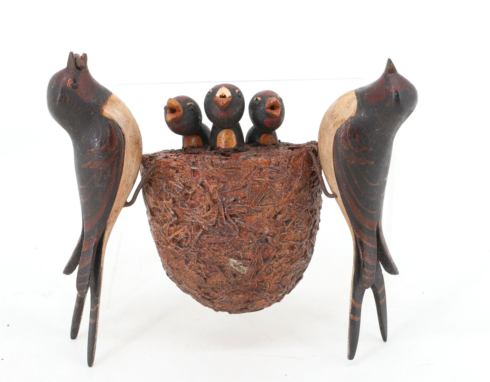 FOLK ART BIRDS AND NEST (1 of 4)