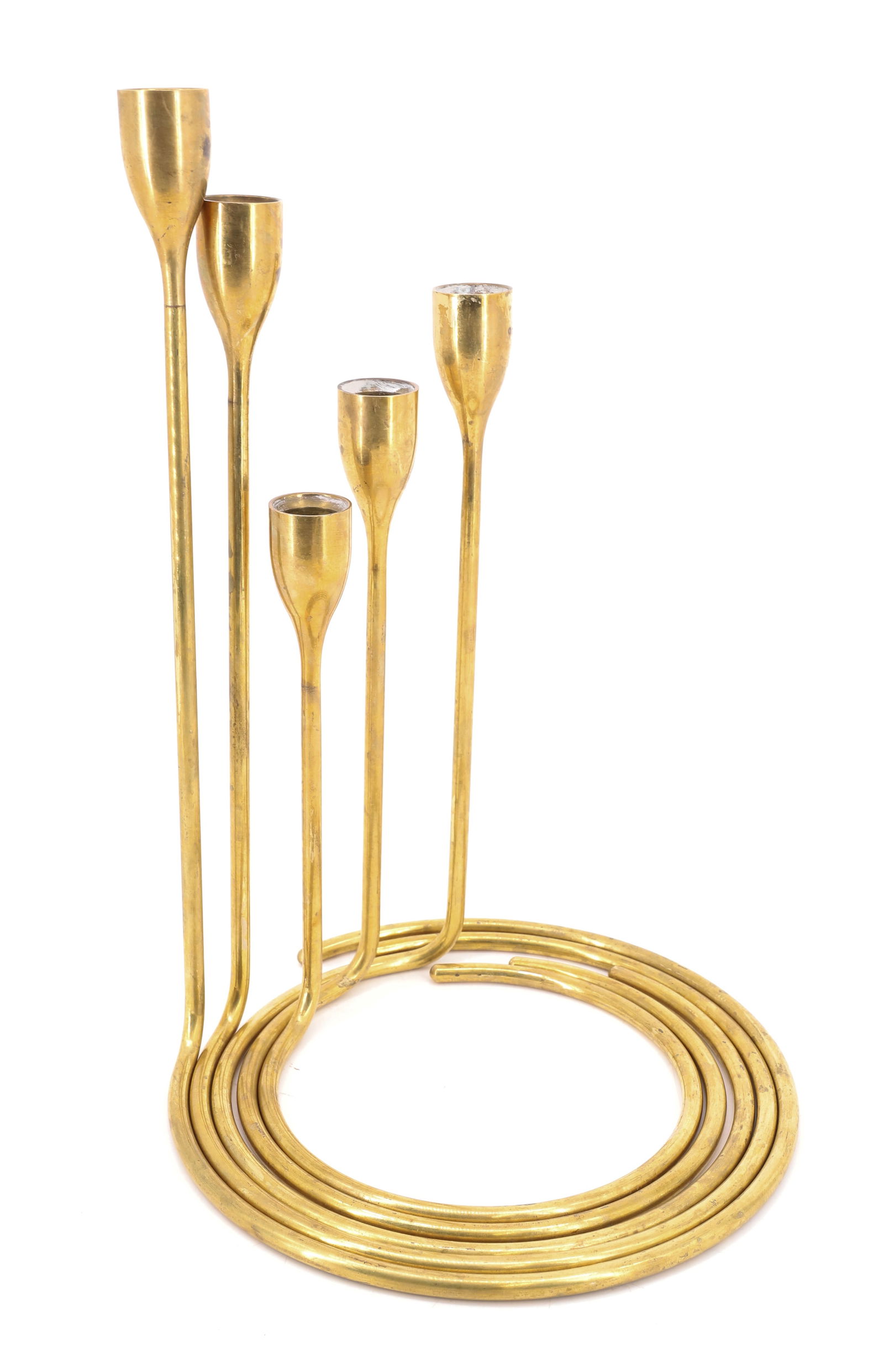 BRASS WERKSTATTE HAGENAUER SPIRAL CANDLESTICKS (1 of 5)