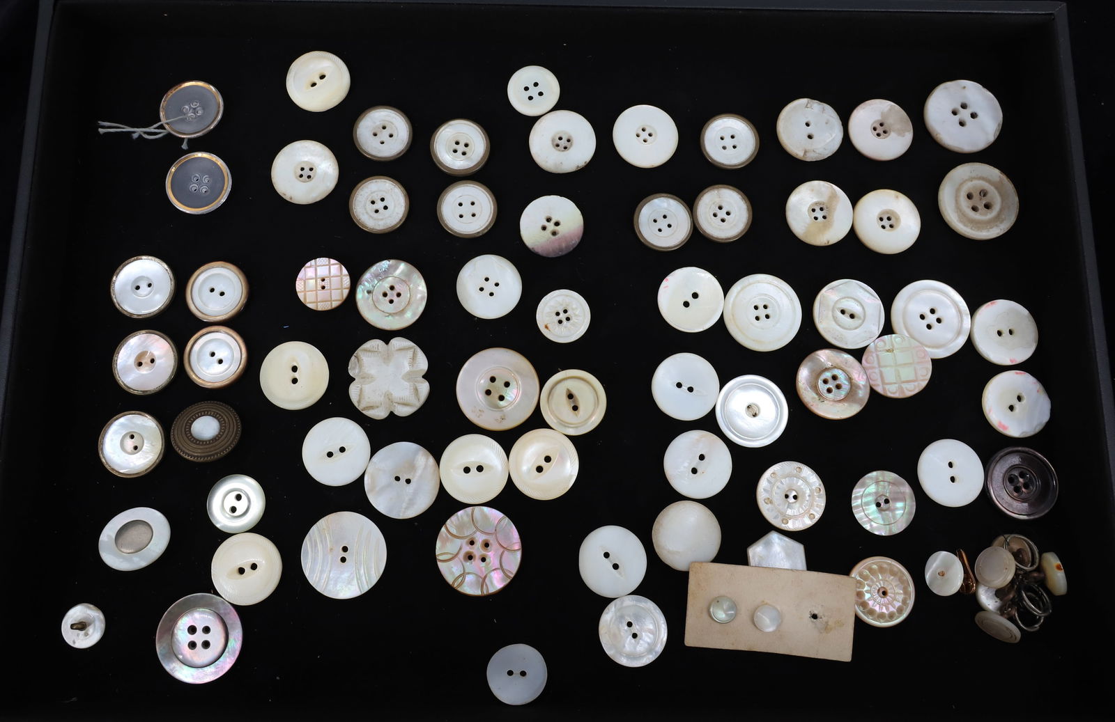 LOT OF MOTHER OF PEARL / ABALONE BUTTONS (1 of 5)